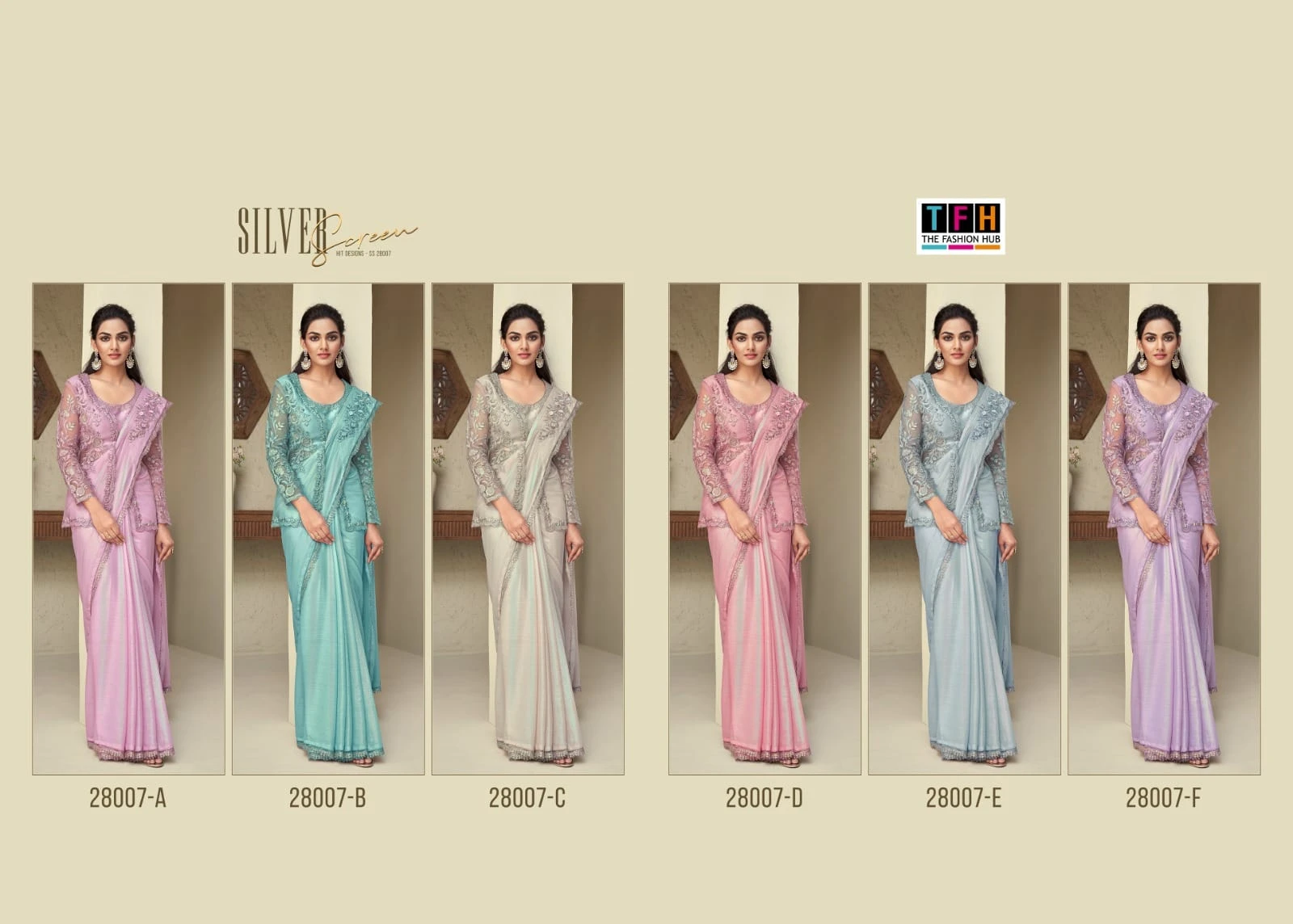 Tfh 28007 Colours Georgette Wholesale Designer Sarees Catalog — Wholesale Sarees, MPA wholesale from Surat — view 7